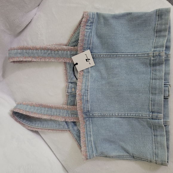 7 For All Mankind Sleeveless Denim Bustier New Top - Picture 5 of 8